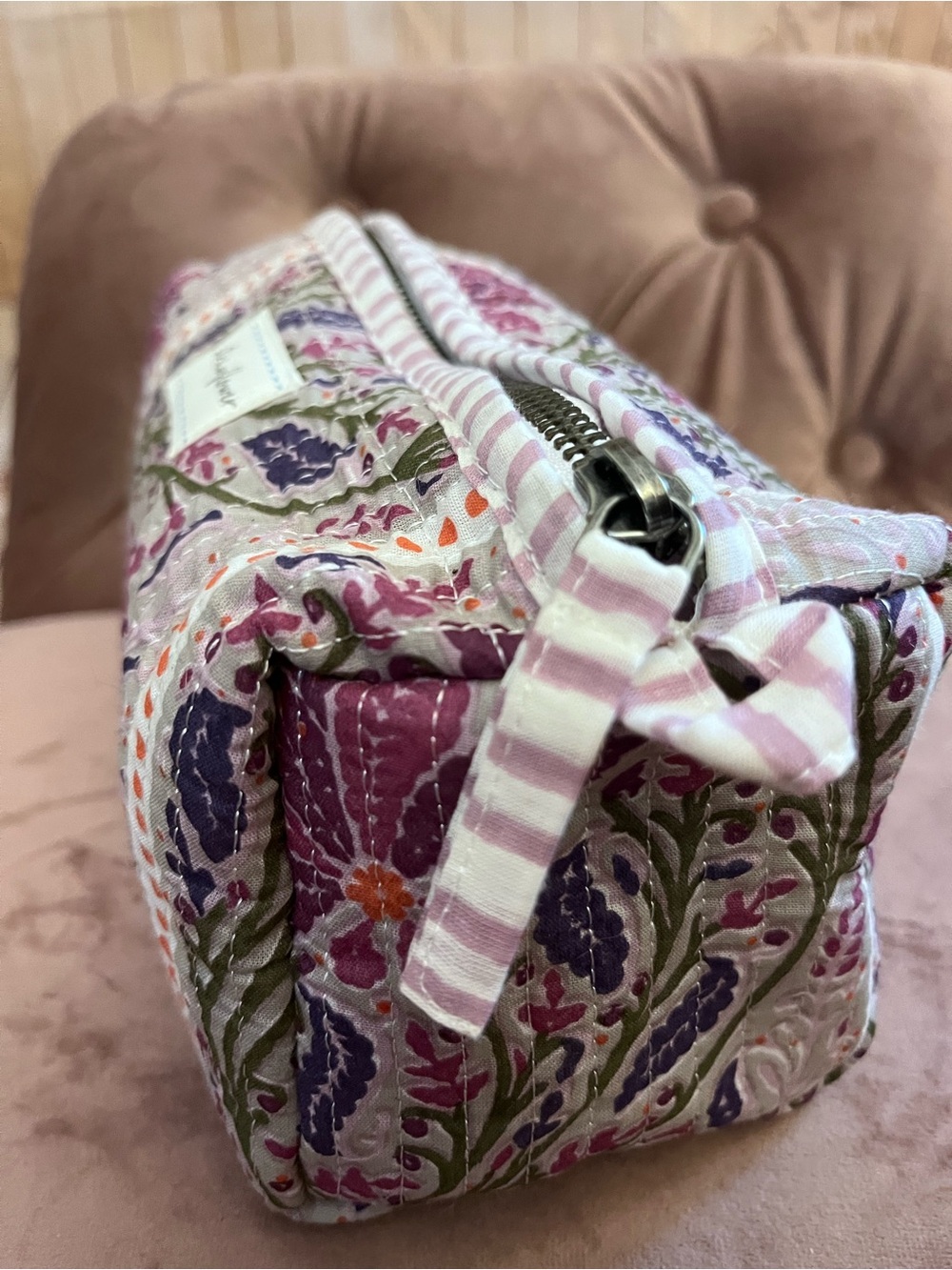 Strawflower Ariella Heritage Quilted Block Cosmetic Pouch - Picture 8 of 15